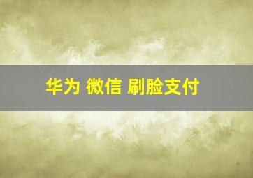 华为 微信 刷脸支付